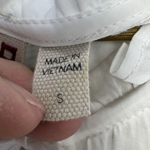 Anthropologie Tunic Womens Small Dolan Miramar Ruffle White Peasant Boho Cottage - Picture 5 of 7